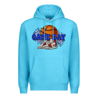 Ocean Blue game day basketball Premium Hoodie - HowdyJamesFarm