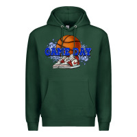 Sports Green game day basketball Premium Hoodie - HowdyJamesFarm