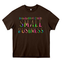 Chocolate Brown minding my own small bussiness Heavy Core Tee - CowhideDigitalArt