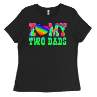 Black i love my two dads Ladies Tee - HRA Design Shop