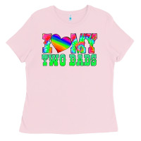 Bubblegum Pink i love my two dads Ladies Tee - HRA Design Shop