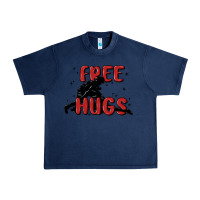 Navy free hugs Urban Heavy Tee - MaliasSmallBusiness