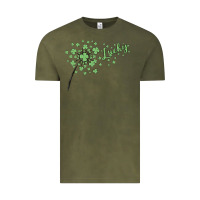 Vintage Olive four leaf clover Vintage Tee - MaliasSmallBusiness