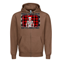 Chestnut When You re Dead Inside But It Christmas Skeleton Zipper Hoodie - Bettercallsaul