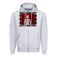 Heather Grey When You re Dead Inside But It Christmas Skeleton Zipper Hoodie - Bettercallsaul