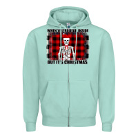 Seafoam When You re Dead Inside But It Christmas Skeleton Zipper Hoodie - Bettercallsaul