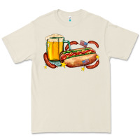 Bone hot dog and beer with stars and usa flags Premium Tee - AdoDesignShop