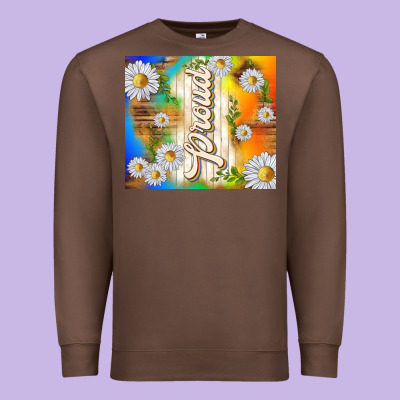 Proud With Daisies Premium Sweatshirt Designed By Tumblerdesignbyshophia