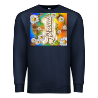 Navy proud with daisies Premium Sweatshirt - TumblerDesignByShophia