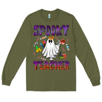 Army Green spooky teacher Long Sleeve Tee - NancyCooperArtShop
