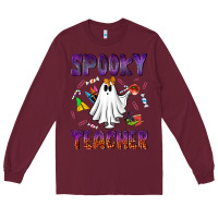 Burgundy spooky teacher Long Sleeve Tee - NancyCooperArtShop