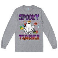 Heather Grey spooky teacher Long Sleeve Tee - NancyCooperArtShop