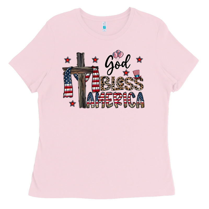 God Bless America Ladies Tee by CowhideDigitalArt | Teevron