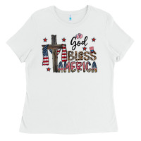 White god bless america Ladies Tee - CowhideDigitalArt