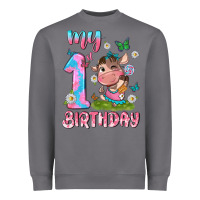 Storm my 1 st birthday with little cute cow Heavyweight Sweatshirt - NancyCooperArtShop