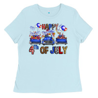 Western Hello Fourth Of July Trucks Ladies Tee | Teevron