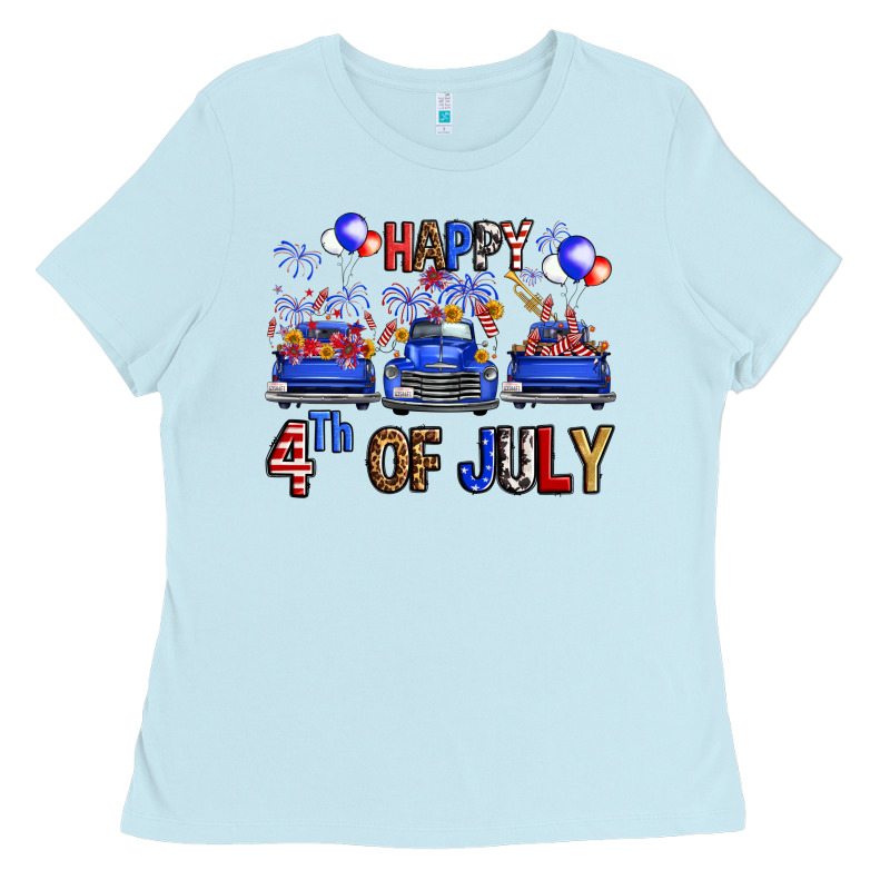 Western Hello Fourth Of July Trucks Ladies Tee by FaDigitalArtStudio | Teevron