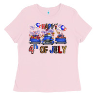 Bubblegum Pink western hello fourth of july trucks Ladies Tee - FaDigitalArtStudio
