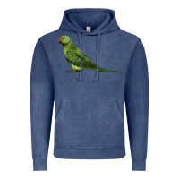 Vintage Denim Ring Necked Parakeet Vintage Hoodie - LillyAllenDesigns