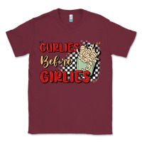 Burgundy curlies before girlies Classic Tee - MaliasSmallBusiness