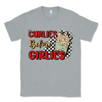 Heather Grey curlies before girlies Classic Tee - MaliasSmallBusiness