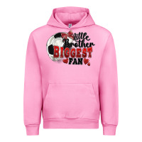 Fuchsia Pink little brother biggest fan soccer Urban Hoodie - FaDigitalArtStudio