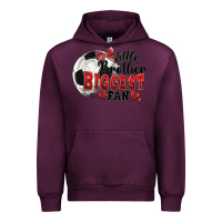 Mauve Wine little brother biggest fan soccer Urban Hoodie - FaDigitalArtStudio