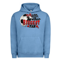 Pigment Pebble Blue little brother biggest fan soccer Urban Hoodie - FaDigitalArtStudio