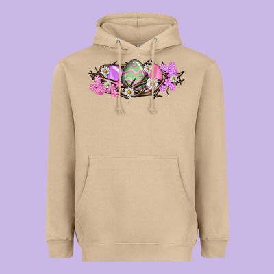 Easter Eggs And Crown Of Thorns Easter Day Heavyweight Hoodie Designed By Howdyjamesfarm