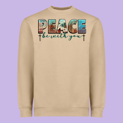Peace Be With You Cross Heavyweight Sweatshirt Designed By Nancycooperartshop
