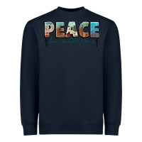 Navy peace be with you cross Heavyweight Sweatshirt - NancyCooperArtShop