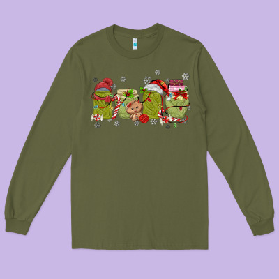 Canned Pickles Christmas Light Long Sleeve Tee Designed By Maliassmallbusiness