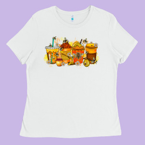 Bee Drink Ladies Tee Designed By Racoondesign