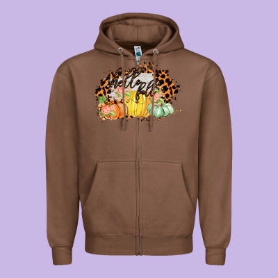 Hello Fall Zipper Hoodie Designed By Bettercallsaul