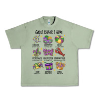 Oil Green god says i am mardi gras Urban Heavy Tee - MaliasSmallBusiness