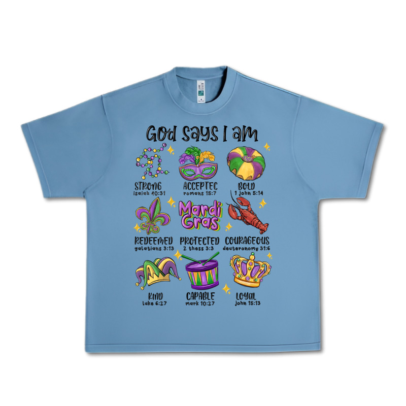 God Says I Am Mardi Gras Urban Heavy Tee by MaliasSmallBusiness | Teevron