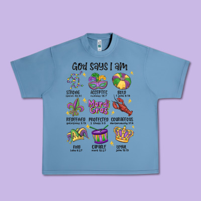 God Says I Am Mardi Gras Urban Heavy Tee Designed By Maliassmallbusiness