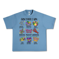 Pebble Blue god says i am mardi gras Urban Heavy Tee - MaliasSmallBusiness