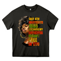Asphalt juneteenth 1885 because my ancestors weren't free in 1776 black woman Heavy Core Tee - HRA Design Shop