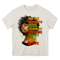 Cream juneteenth 1885 because my ancestors weren't free in 1776 black woman Heavy Core Tee - HRA Design Shop