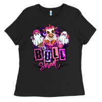Black Bull sheet Halloween ghost Heifer Ladies Tee - RanaPortraitStore