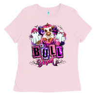 Bubblegum Pink Bull sheet Halloween ghost Heifer Ladies Tee - RanaPortraitStore