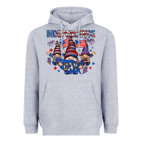 Heather Grey Independence Day with gnomies Heavyweight Hoodie - HowdyJamesFarm