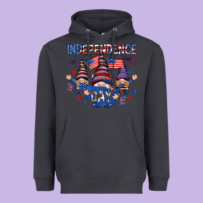 Independence Day With Gnomies Heavyweight Hoodie Designed By Howdyjamesfarm