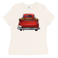 Bone western red truck back view Ladies Tee - FaDigitalArtStudio