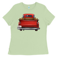 Matcha western red truck back view Ladies Tee - FaDigitalArtStudio