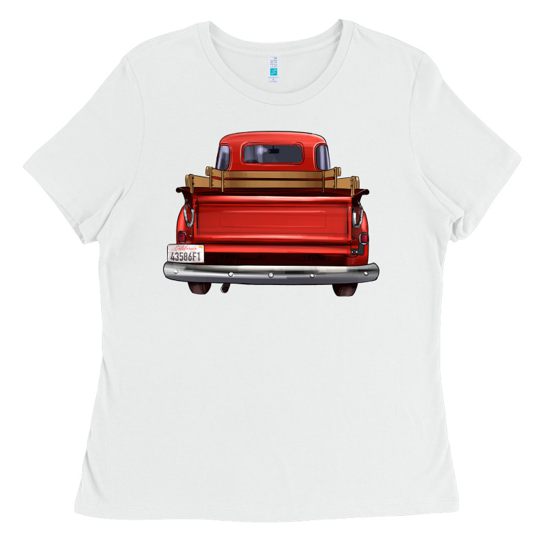 Western Red Truck Back View Ladies Tee by FaDigitalArtStudio | Teevron