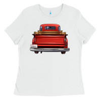 White western red truck back view Ladies Tee - FaDigitalArtStudio