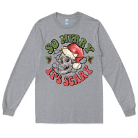 Heather Grey so merry it's scary Long Sleeve Tee - MaliasSmallBusiness