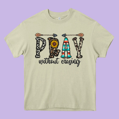 Pray Whithout Crasing Heavy Core Tee Designed By Cowhidedigitalart